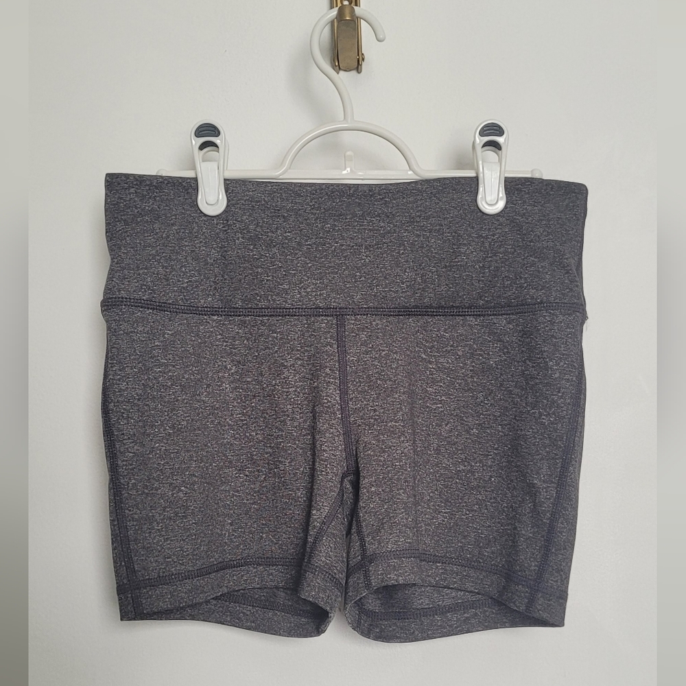 Dark Gray Heathered Bike Shorts with Classic Design